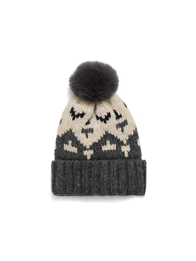 Jacquard Hat With Pom