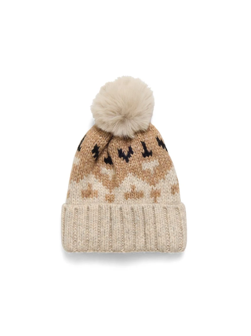 Tuque en jacquard avec pompon