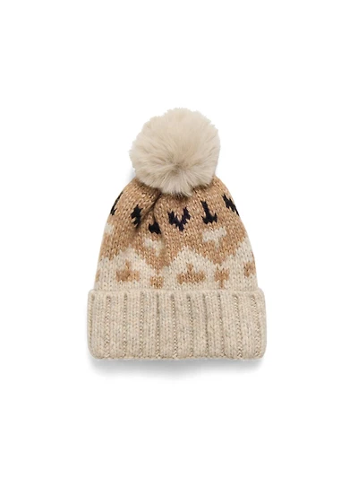 Tuque en jacquard avec pompon