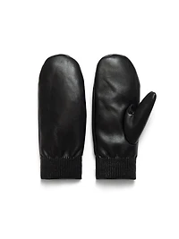 Faux Leather Mittens