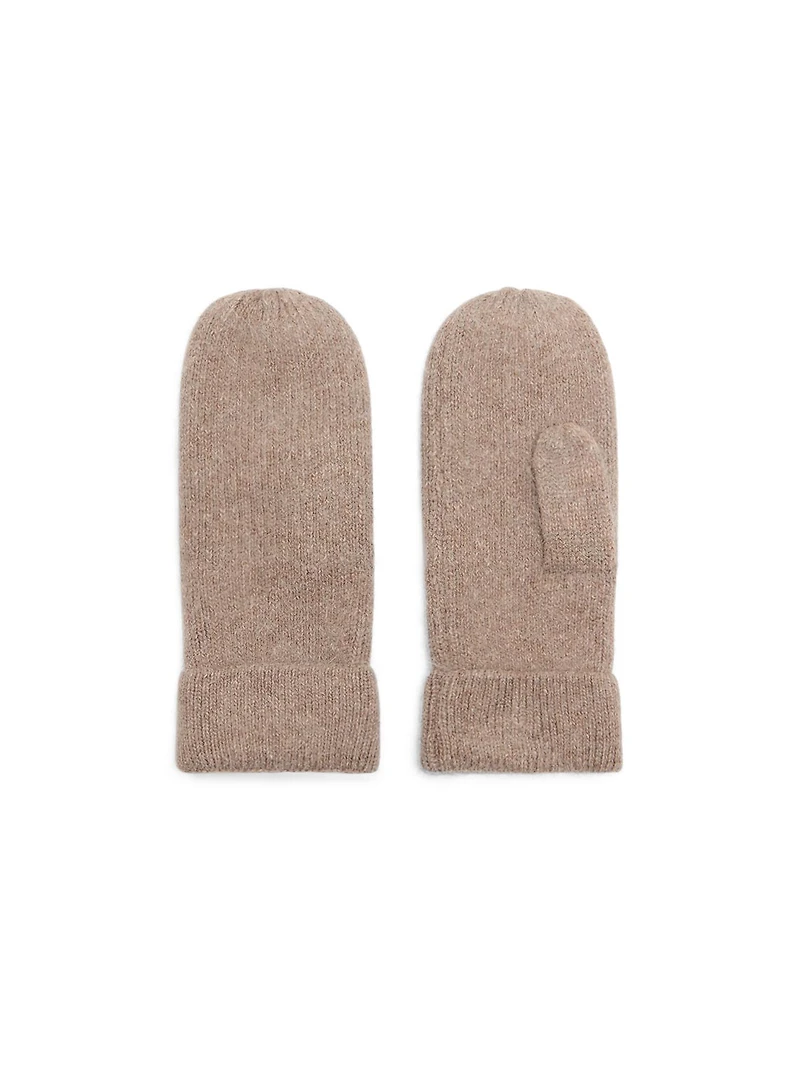 Mitaines en tricot pelucheux