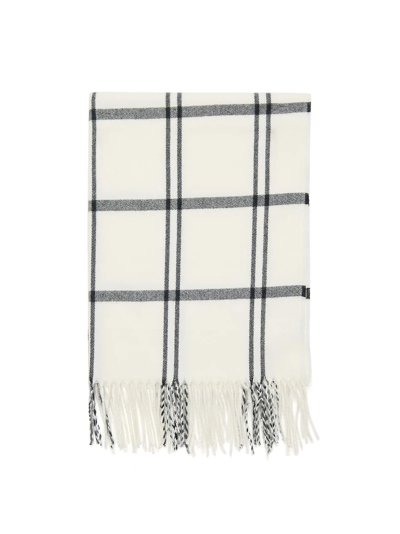 Monotone Check Print Scarf