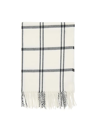 Monotone Check Print Scarf