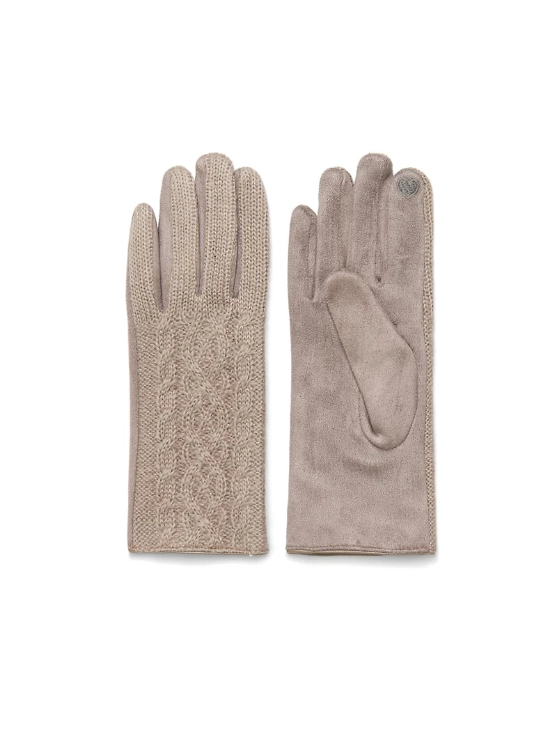 Gants tactiles en tricot torsadé