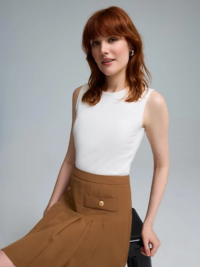 Double Layer High Neck Tank Top