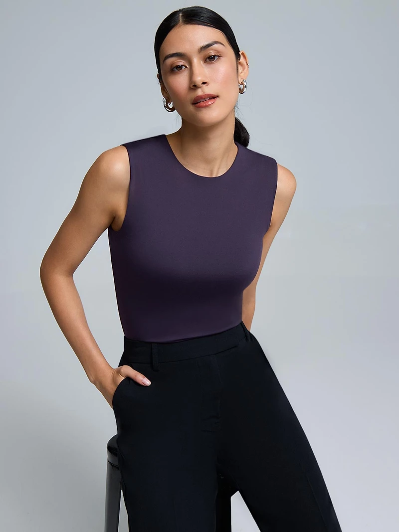 Double Layer High Neck Tank Top