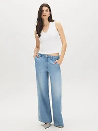 Camisole en mélange de coton côtelé