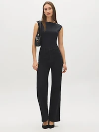 Double Layer Boat Neck Top