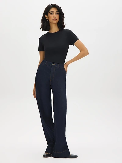 Double Layer Crew Neck Top