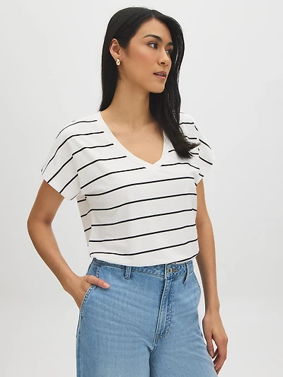 Striped Dolman Sleeve T-Shirt