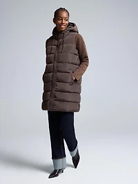 Veste matelassée longue à capuche