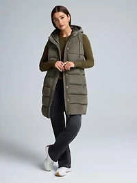 Long Hooded Puffer Vest