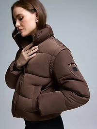 Veste matelassée courte à manches amovibles