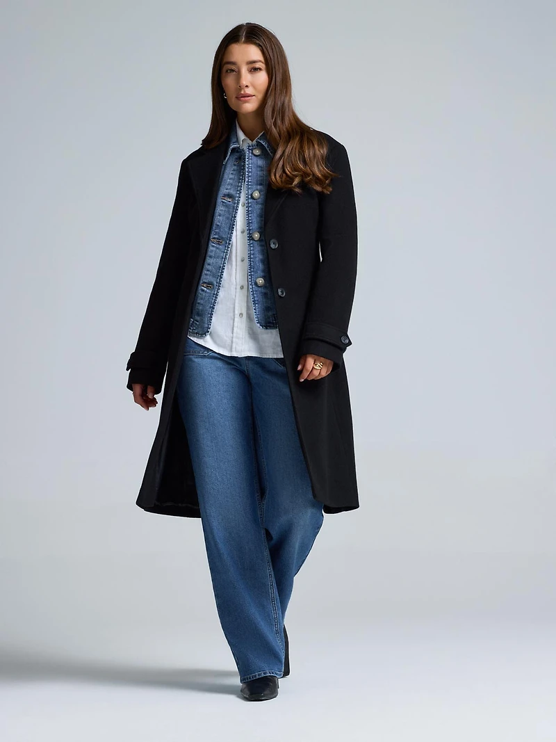 Faux Wool Wrap Coat