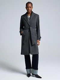 Manteau portefeuille en fausse laine