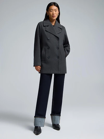 Faux Wool Peacoat