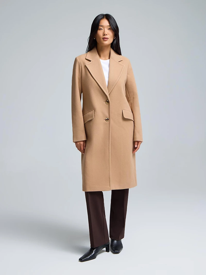 Manteau 3/4 à simple boutonnage