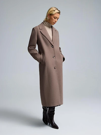 Manteau long à simple boutonnage