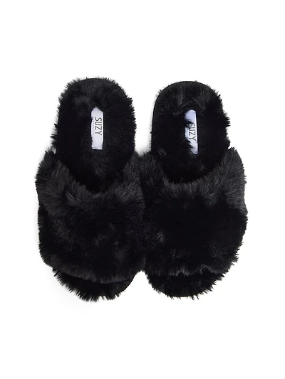 Faux Fur Slipper Slides