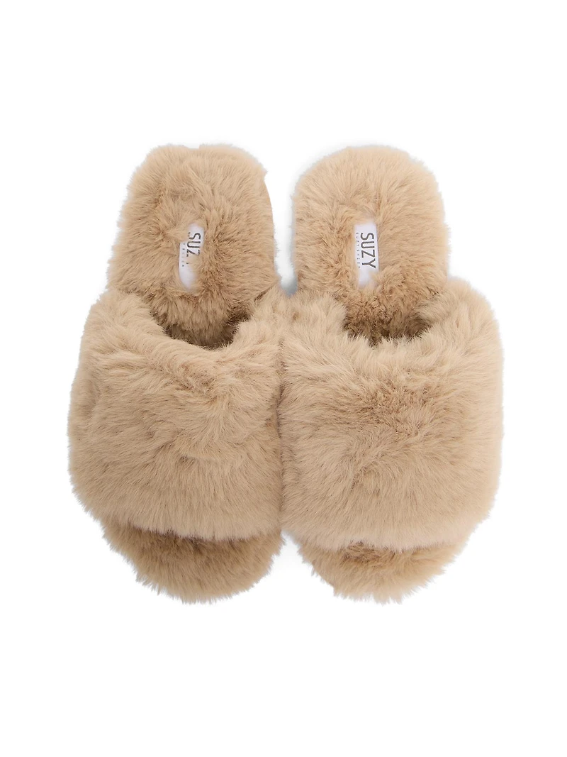 Pantoufles en fausse fourrure