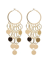 Boucles d'oreilles créoles avec anneaux suspendus