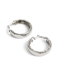 Hammered Metal Hoop Earrings
