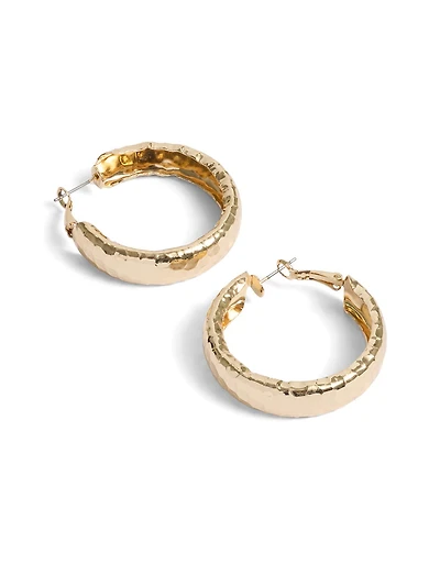 Boucles d'oreilles créoles en métal martelé