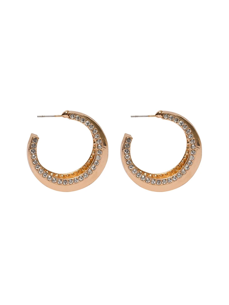 Boucles d'oreilles créoles ornées de pierres précieuses