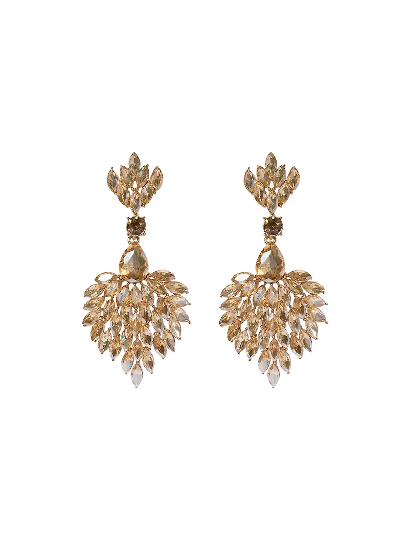 Gem Leaf Statement Earrings