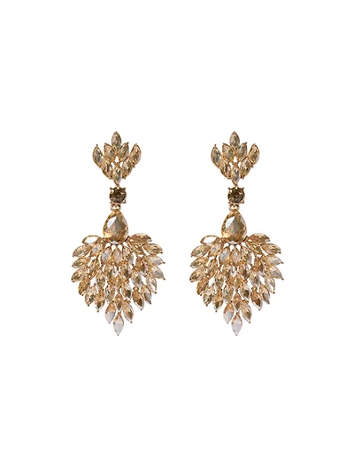 Gem Leaf Statement Earrings