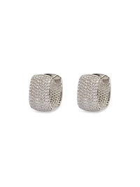 Boucles d'oreilles créoles larges ornées de pavé de pierres