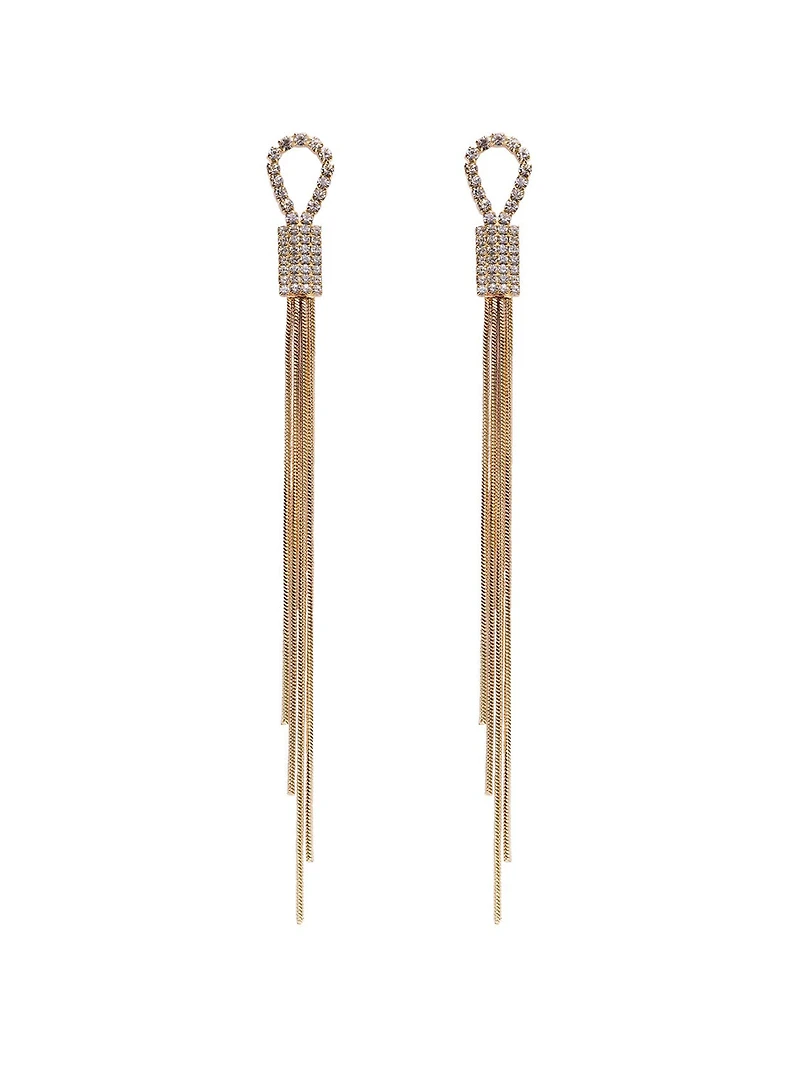 Pavé Loop Linear Earrings