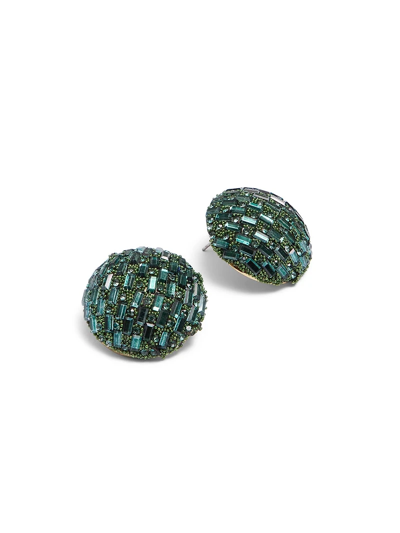 Gemstone Button Earrings