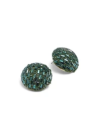 Gemstone Button Earrings