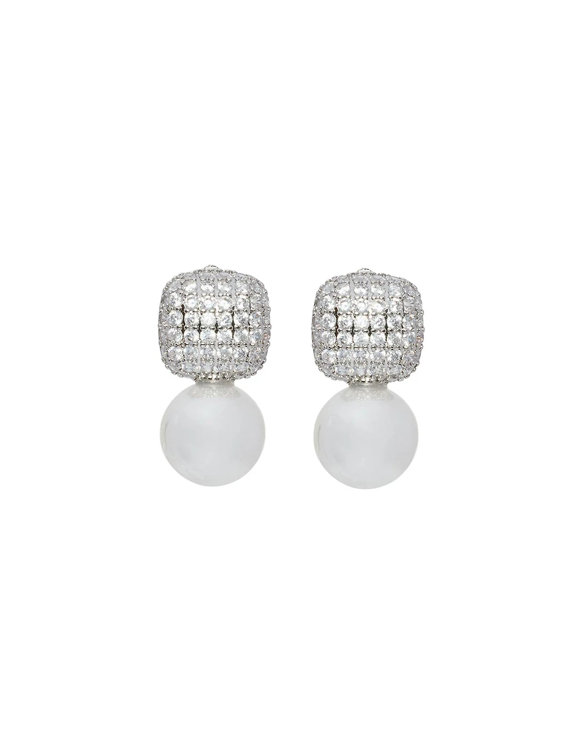 Boucles d'oreilles pavées avec perles