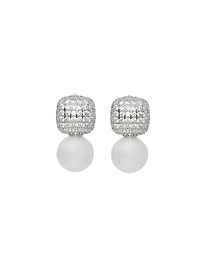 Boucles d'oreilles pavées avec perles