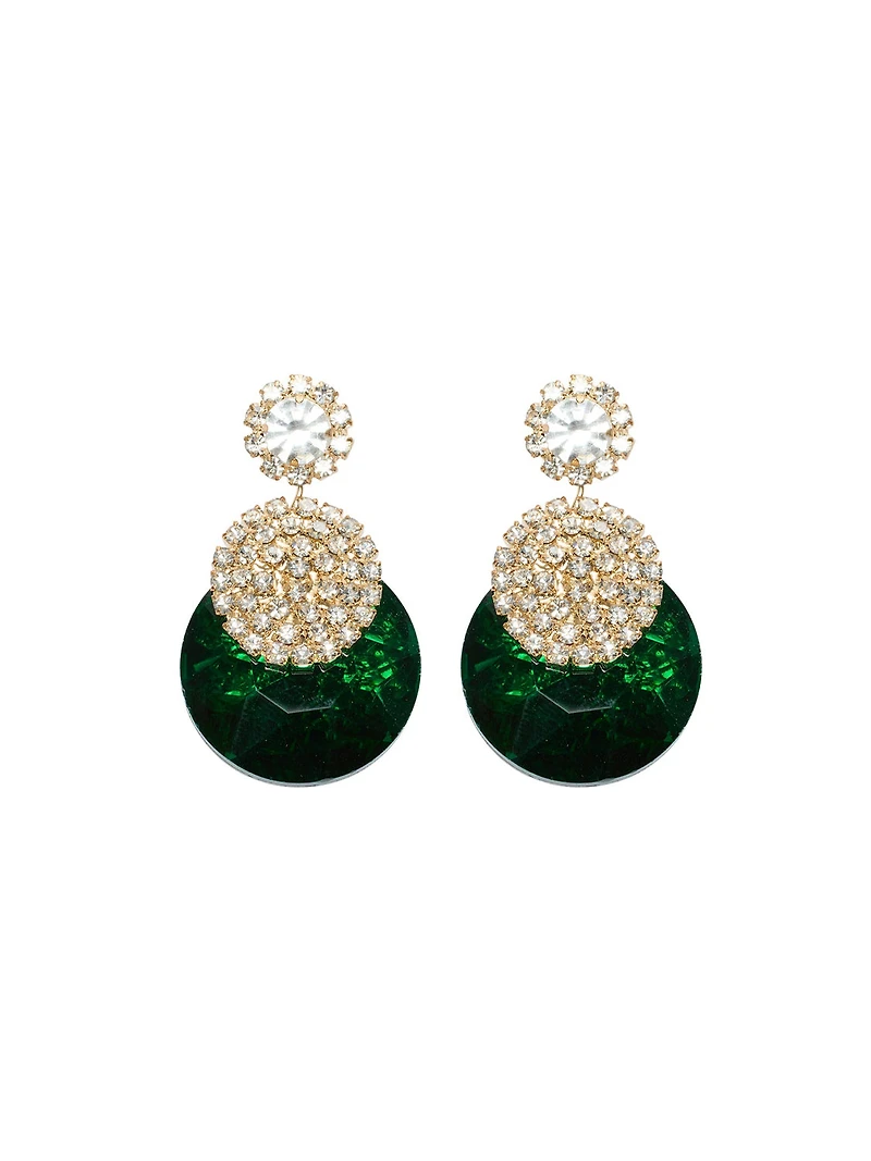 Boucles d'oreilles avec détails pavés et pierres précieuses