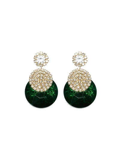 Boucles d'oreilles avec détails pavés et pierres précieuses