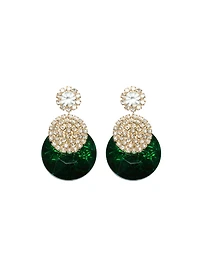 Boucles d'oreilles avec détails pavés et pierres précieuses