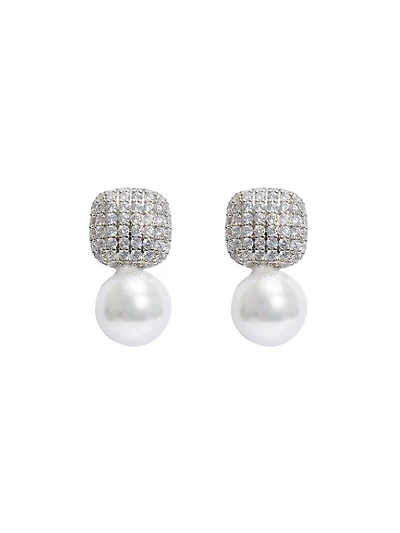 Pearl Drop Pavé Earrings