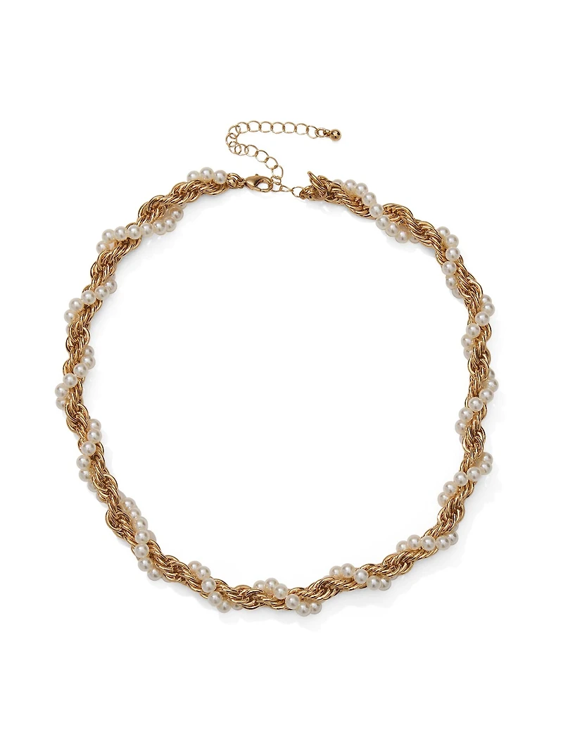 Collier à chaîne torsadée avec perles