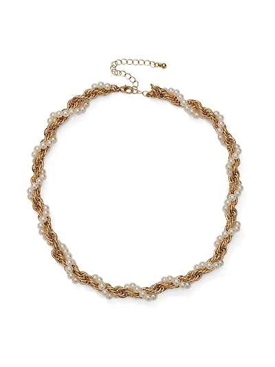 Collier à chaîne torsadée avec perles