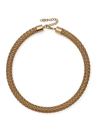 Collier ras-du-cou torsadé doré