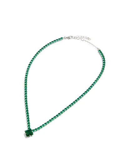 Diamond Drop Gemstone Necklace
