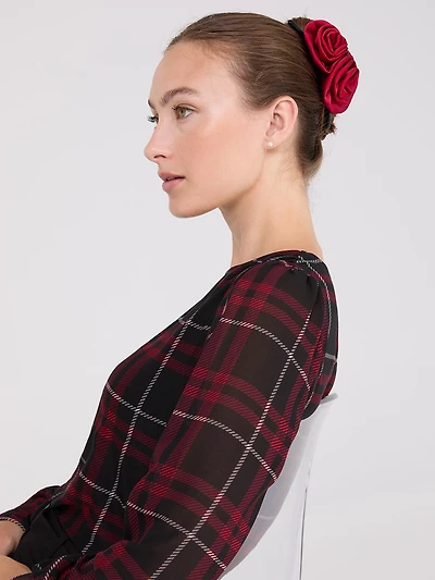 Satin Rose Hair Clip