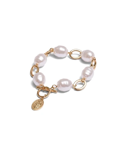 Bracelet à perles avec fermoir barre
