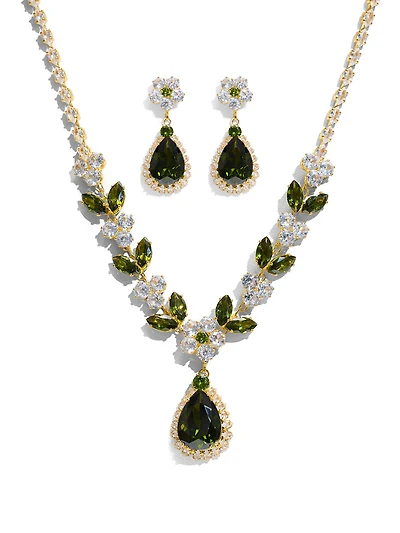 2-Piece Teardrop Gem Jewelry Set
