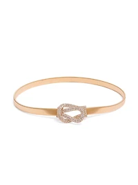 Rhinestone Buckle Metal Stretch Belt