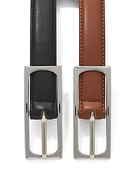 Ceinture réversible en faux cuir