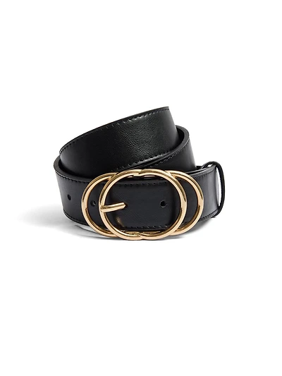 Ceinture en faux cuir avec boucle dorée